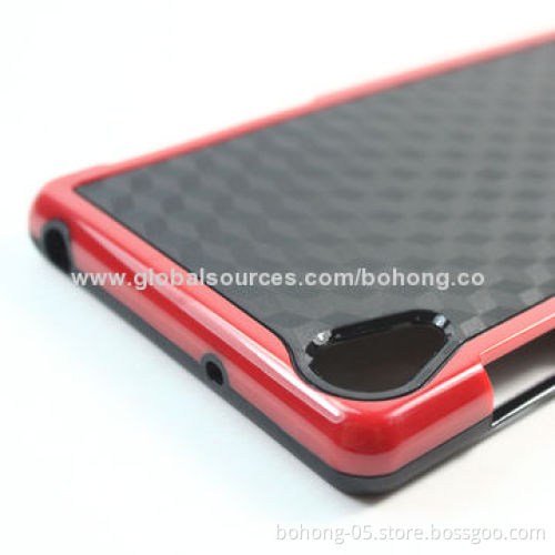 Phone case for Sony Z2, PC sides, and texture design TPU back